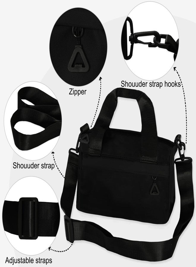Hftjtsa Mini Gym Bag Sport Bag Adjustable Small Duffle Bag Detachable Strap Gym Tote for Women Men Portable Fitness Shoulder Bag for Sports Travel (Black) - Image 3